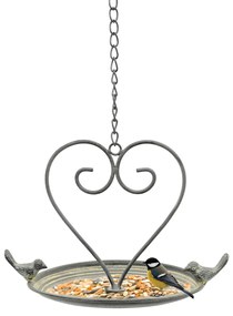 Závesné napájadlo pre vtáky Lana, 53x28,6 cm, kov, sivá