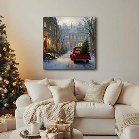 Obraz vianočná atmosféra v zasneženej ulici