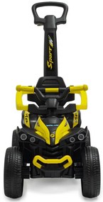 Detské odrážadlo Baby Mix Mega Prime EVA s vodiacou tyčou žlté