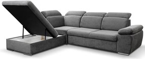 Rohová sedačka Aldon,dymovosivá štruktúrovaná látka, ľavý roh