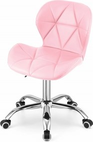 AKCIA Ružové kancelárske kreslo AVOLA z eko kože II. akosť