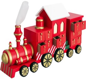 Drevený adventný kalendár Lokomotíva