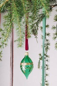 Bella Rose Sklenená vianočná ozdoba Oliva Zelená Lesk