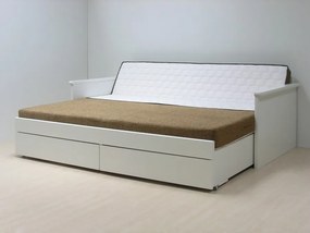BMB TANDEM JORA s roštom a úložným priestorom 80 x 200 cm - rozkladacia posteľ z lamina s podrúčkami, lamino