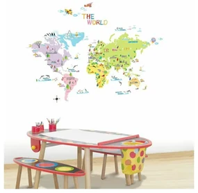Detská mapa 135x65 cm World Map – Ambiance