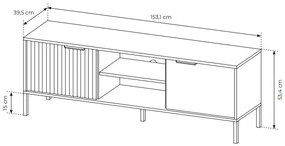 TV stolík/skrinka Rastafa 153 2D (dub artisan + čierna). Vlastná spoľahlivá doprava až k Vám domov. 1071383