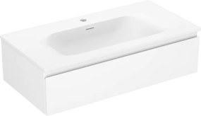 Mexen Orio, kúpeľňová skrinka 90 cm s umývadlom Vela, 1 zásuvka, biela matná, 91A10-09023-1-BF01-W23M01