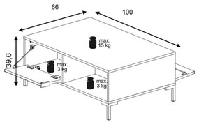 Konferenčný stolík FLOP biely