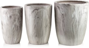 Sada 3 ks květináčů NEVA MARBLE X béžová