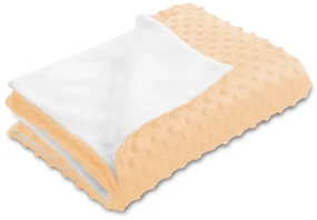 Biante Detská obojstranná deka Minky bodky/Polar MKP-006 Svetlo marhuľová 100x150 cm