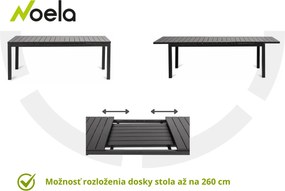 Noela Záhradný jedálenský set Grande Lungo + 10x kovová stolička Pia
