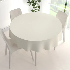 Biante Teflónový okrúhly obrus TF-026 Popínavé lístky - smotanový Ø 150 cm