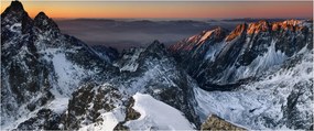 Obraz - Východ slnka v horách (120x50 cm)
