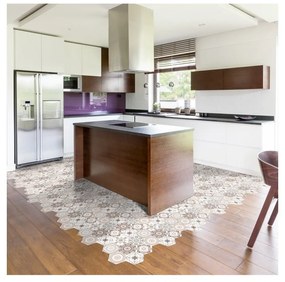 Sada 10 samolepiek na podlahu Ambiance Floor Stickers Hexagons Cornalina, 40 × 90 cm