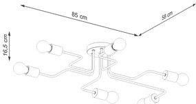 Sollux SL.1670 - Prisadený luster TIMBO 6xE27/15W/230V čierna/béžová/buk