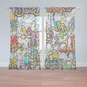 Sablio Záclony Graffiti: 2ks 150x250cm