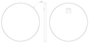 Sapho Sapho, NOTION SLIM guľaté zrkadlo v ráme, ø 50cm, čierna mat, NT500