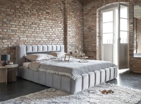 Čalúnená manželská posteľ s roštom Lamia KUP 160 - sivá