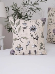 Bavlnená obliečka na vankúšik Renforcé 40 × 40 cm – Herbár béžový