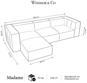 Koňakovohnedá kožená rohová pohovka (ľavý roh) Madame - Windsor &amp; Co Sofas