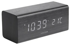 Karlsson 5652BK Dizajnové LED stolné hodiny s budíkom, 16 x 7 cm