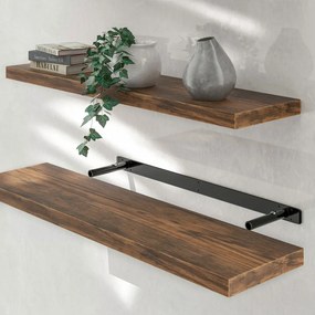 Nástenná polica FIGO + konzola, 90cm, tmavý dub Casaria