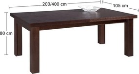 Rozkladací jedálenský stôl Kuba II 200/400 - drevo D16