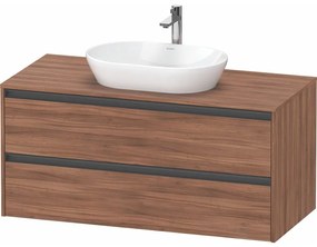 DURAVIT Ketho 2 závesná skrinka pod umývadlo na dosku, 2 zásuvky, 1200 x 550 x 568 mm, orech prírodný, K24897079790000