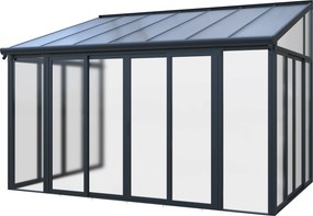 Luxusná zimná záhrada BestBerg PZ-QA7 / 12,8 m² / 300 x 428 x 312 cm / antracit