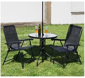 Skladacia záhradná stolička čierna