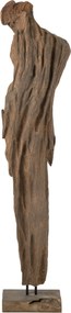 Abstraktní dekorace Mira ze dřeva teak v tmavě hnědé – 53*27*183 cm