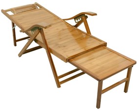 Zahradní polohovací křeslo, přírodní, bambus ,VARDON