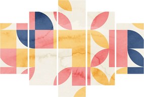 Obraz - Abstrakcia s retro vzormi (150x105 cm)