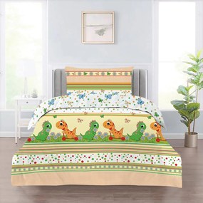 Obliečky bavlnené Dino - 1x Vankúš 90x70cm, 1x Paplón 140x200cm