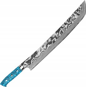 Takeshi Saji Btq R-2 Black Ručne kovaný japonský nôž Sakimaru 62-63HRC 39 cm