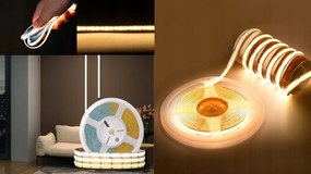 ECOLIGHT LED pásik 24V COB 9W/m 480LED 1m 8mm neutrálna farba SZ