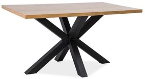 Jedálenský stôl Cross 150 x 90 cm drevovlákno, dub / čierna