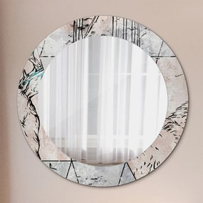 Okrúhle dekoračné zrkadlo s motívom Zima fi 60 cm