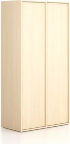 Šatníková skriňa FRAME, 2 oddiely, 872 x 450 x 1735 mm, PUSH-lock, breza