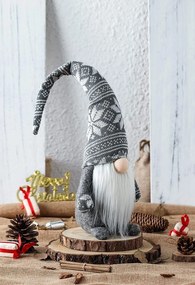 Vánoční skřítek ELF 017 - 50 cm šedý