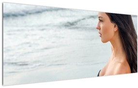 Obraz ženy na pláži (120x50 cm)