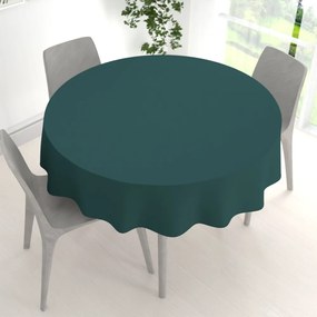 Biante Dekoračný okrúhly obrus Rongo RG-099 Tmavý fľaškovo zelený Ø 100 cm