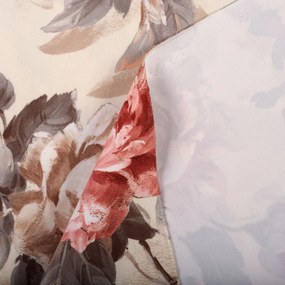 Biante Zamatový štvorcový obrus Tamara TMR-017 Červené pivonky na pieskovom 100x100 cm