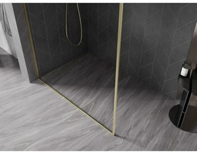 Mexen Kioto-F, sprchová zástena s rámom 150 x 202 cm, 8 mm číre sklo, zlatý matný profil, 800-150-104-55-00