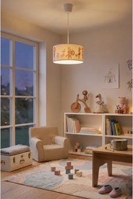 Brilagi - LED detský luster na lanku BOBO 1xE27/60W/230V pr. 35 cm biela/zvieratká