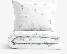 Goldea bavlnené posteľné obliečky - nezábudky 140 x 200 a 70 x 90 cm