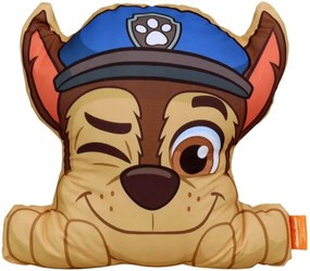 Tvarovaný 3D vankúšik Tlapková patrola - Paw Patrol - motív Chase - 36 x 40 cm