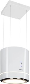 Klarstein Tron Ambience, digestor, 38 cm, ostrovčekový, 540 m³/h, LED, biely