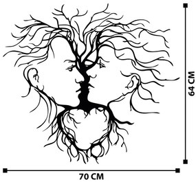 Nástenná kovová dekorácia MAN & WOMAN čierna