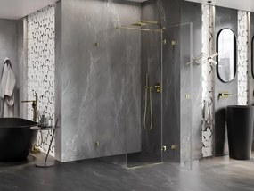 Mexen Lunar T, sklopný sprchový kút pravý 110 x 110 cm, 8mm číre sklo, zlatý profil, 834T-110-110-50-00-P